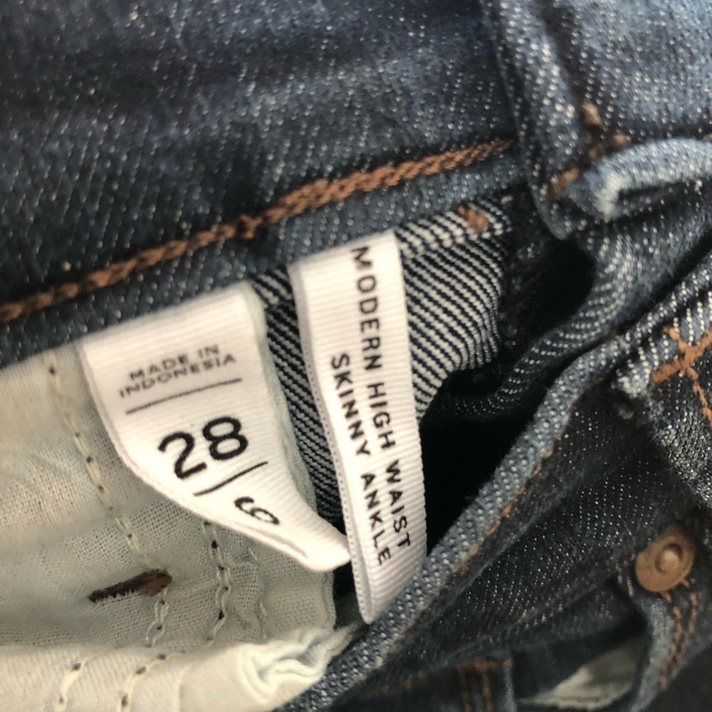 LOFT modern high waist skinny ankle jeans black - Picture 7 of 7